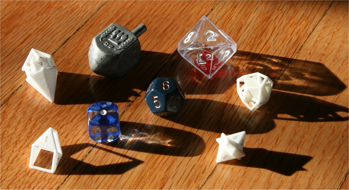 a variety of different fair dice