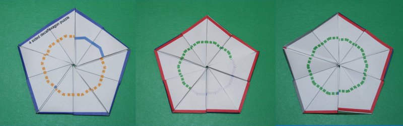 various arrangements of the decaflexagon