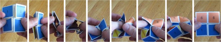 tuck flex on a square tetraflexagon