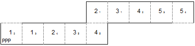 template for square tetraflexagon with generating sequence PPP
