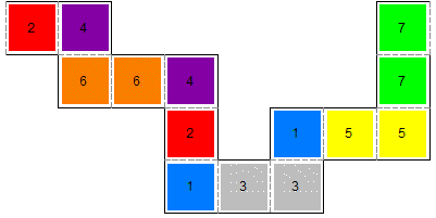 template for 7-sided square tetraflexagon, side b